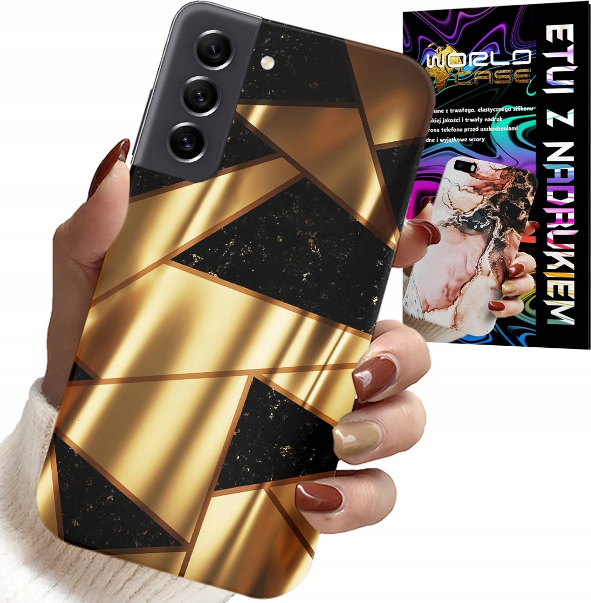 HOESJE VOOR SAMSUNG GALAXY S21 - ELEGANT GOUDEN PATROON + HYDRO FILM