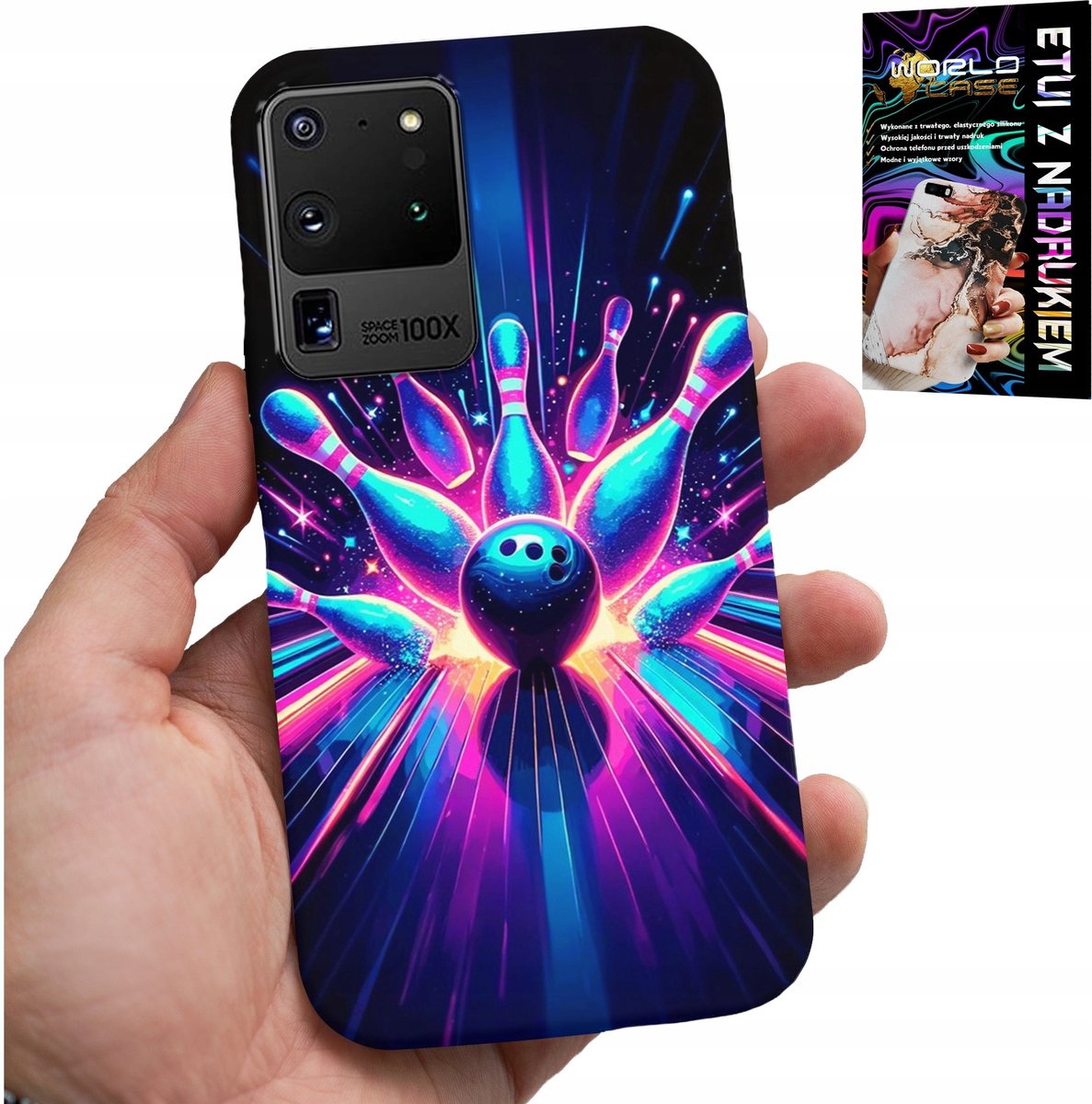 HOESJE VOOR SAMSUNG GALAXY S20 Ultra - BOWLING STRIKE COVER, ACHTERKANT
