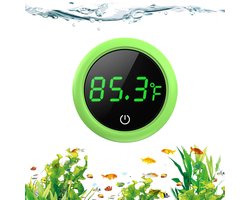 QTTVBTNA -Digitale Aquarium Thermometer met LED Display – Draadloos, Nauwkeurig (±0,1°C), Touch Bediening, Stick-on Buiten Sensor, Geschikt voor Zoet- en Zoutwater Aquaria en Terraria