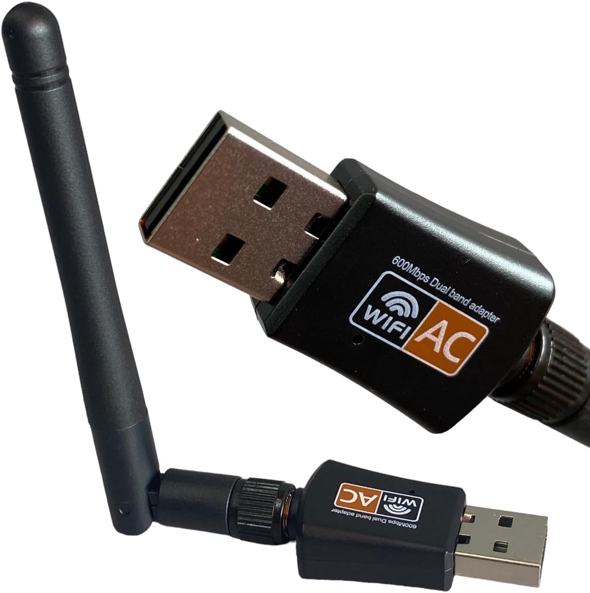 USB WiFi Adapter - Draadloze Netwerkdongle - Internet Verbinding - Dual Band 600 Mbps - Met Antenne - Zwart