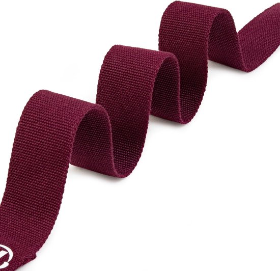 Yogariem Lang - Fitness Band - Flexibiliteit Verbeteren - Verstelbare D-ring Sluiting - 25 Meter - Framboos — afbeelding 5