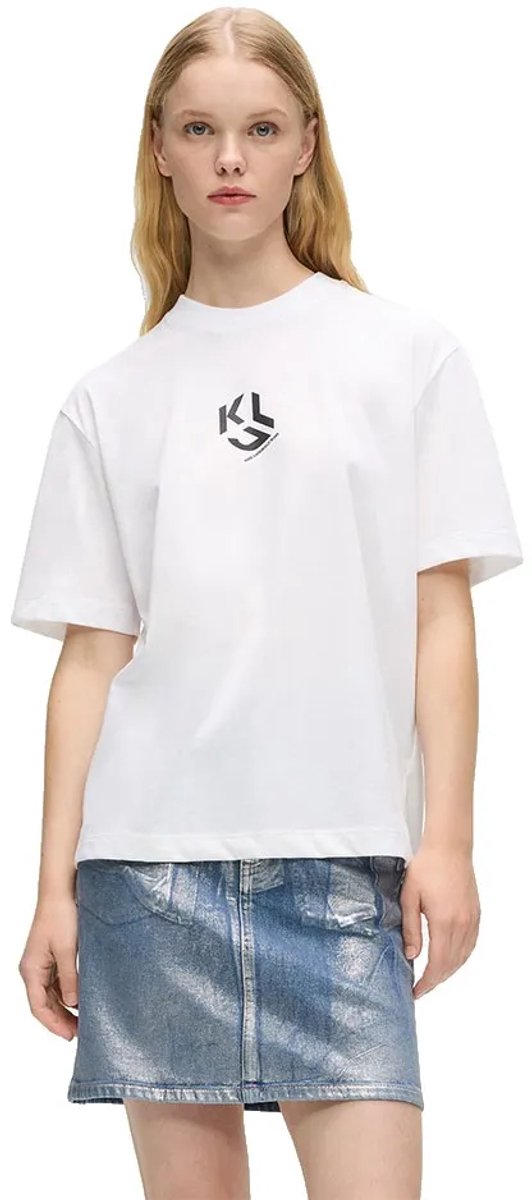 Karl Lagerfeld Jeans B1w17086 T-shirt Met Korte Mouwen Wit M Vrouw