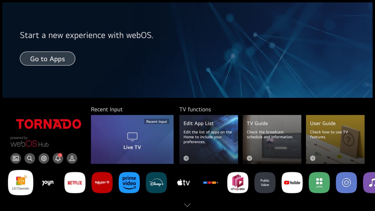 TORNADO 43ES4301X Smart TV – 43 inch Full HD – WebOS – Wifi & Bluetooth – HDR – Frameless – Zwart thumbnail 8
