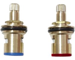 Kraancartridge Set - Kranen Onderdelen - Lekkende Kranen Repareren - Keramische Schijf - Set van 2 - Messing