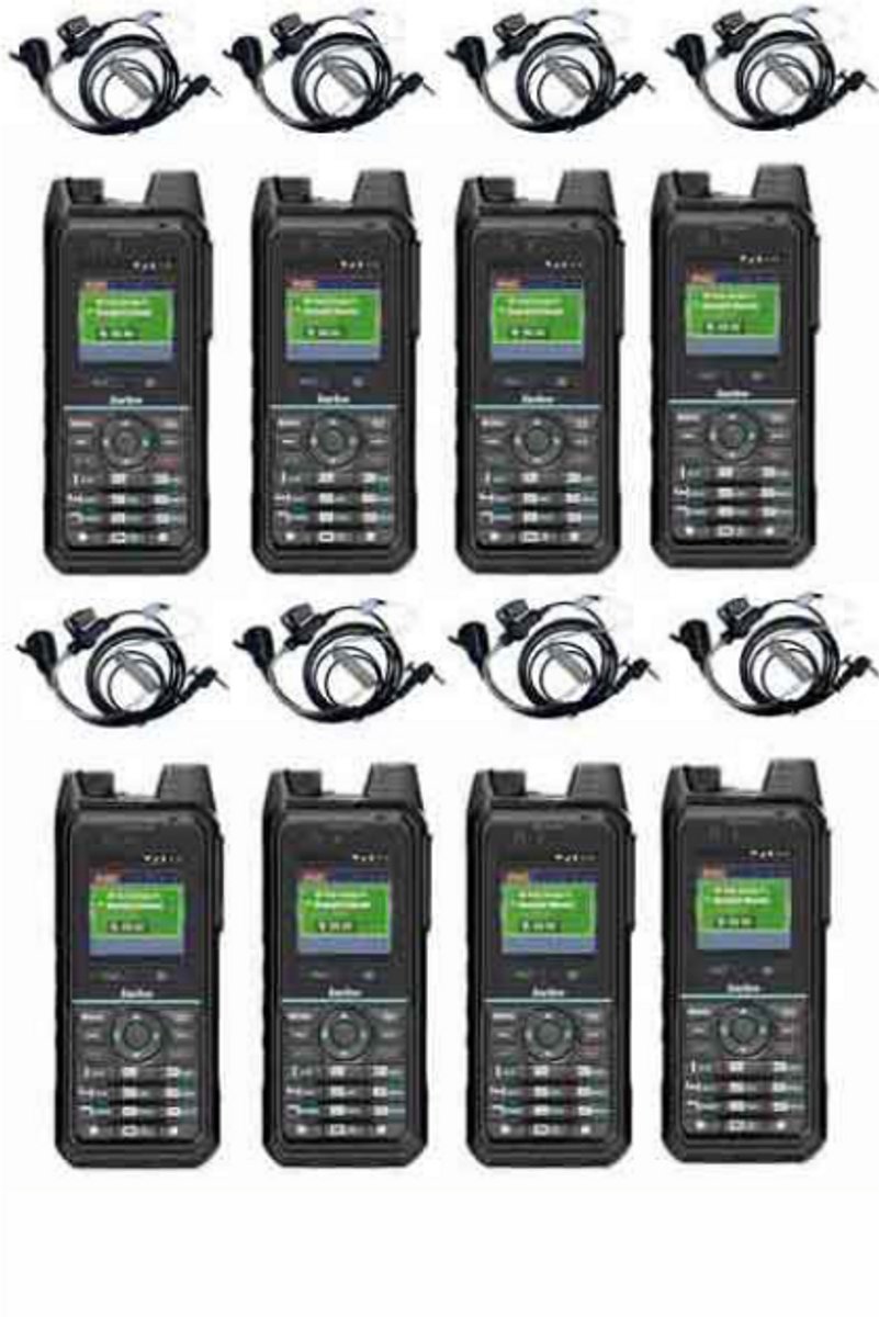 Set van 8 Inrico T330 4G LTE Zello Smart Portofoon IP68 met beveiliging oortje