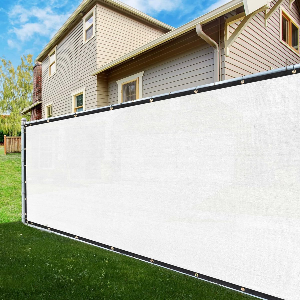 Privacy Scherm - Windscherm Tuin - Meer Privacy Creëren - 90% Zichtblokkade - 6 x 108 voet - Wit