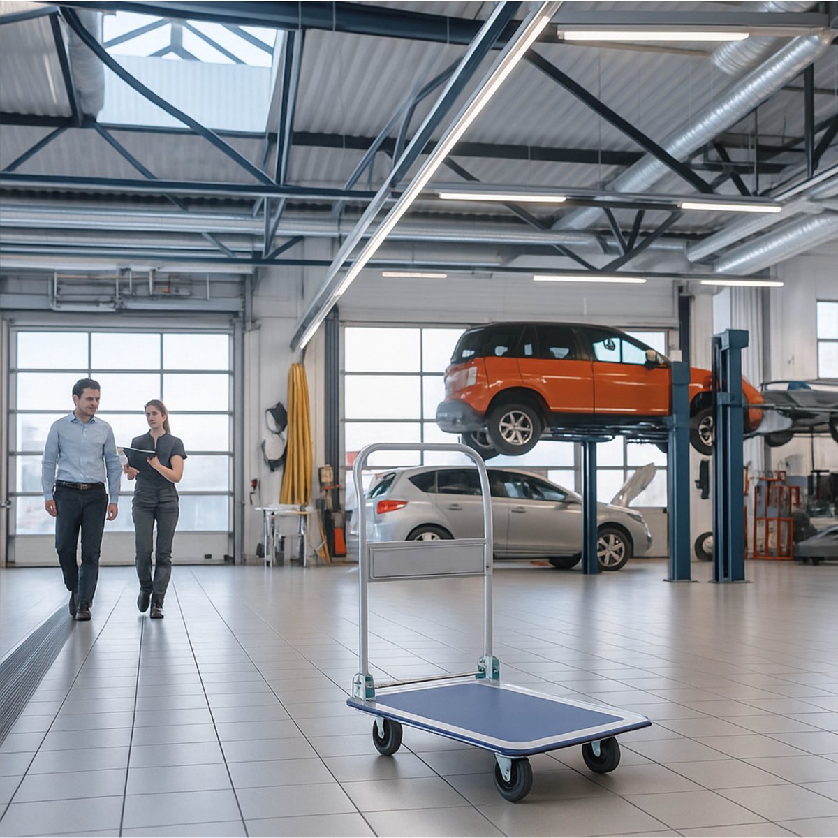 BRASQ Plateauwagen Inklapbaar - Draagvermogen 150 KG - Transportkar - Transportwagen - Magazijnwagen - Platformwagen – foto 6