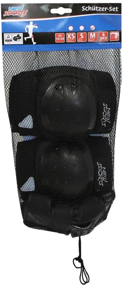New Sports beschermset 25-50kg kinder skate bescherming. Zwart