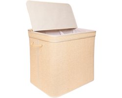 Wasmand - 170 liter - 3 vakken - opvouwbaar - bamboe