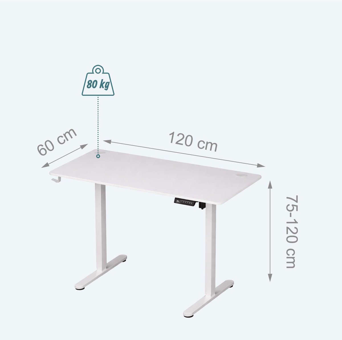 Zit Zit sta bureau 120x60cm, elektrisch hoogte verstelbaar thumbnail 2