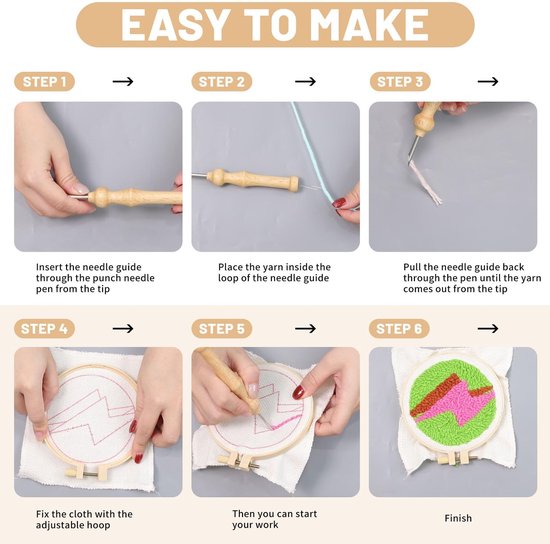 FREEBLOSS DIY Punch Needle Kit Camping Wanddecor - Framed Embroidery ...