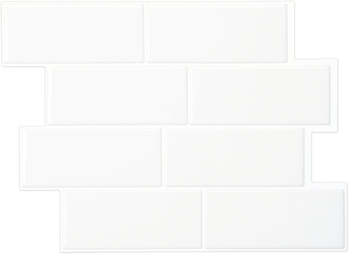 Smart Tiles Zelfklevende keuken achterwand voor keuken en badkamer Metro Wit 4 29,34x21,28 cm