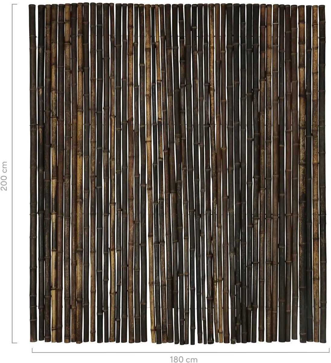 Masters of Bamboo® Bamboemat Large - 180 x 200 cm - Zwart - Bamboe schutting op rol - Bamboe mat