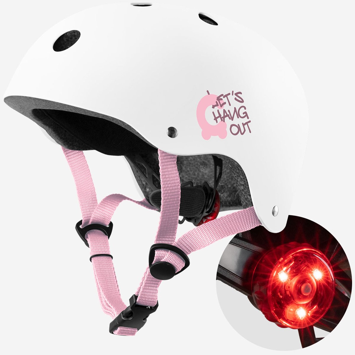 Cariboo - Beschermende fietshelm voor kinderen - Geïntegreerde verlichting - Afneembare schuimvullingen - Verstelbaar - XS/S