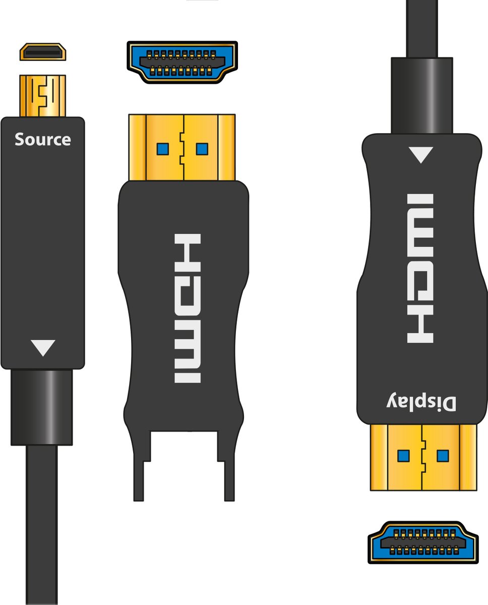 AV:Link Ultra High Definition 4K Actieve Glasvezel HDMI-kabels met afneembare stekker 5m