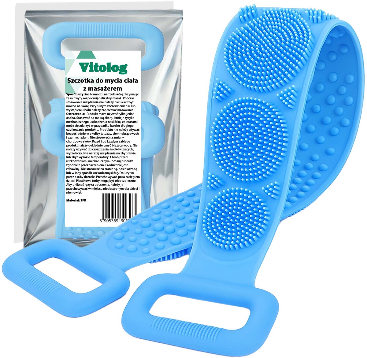 Vitolog - Massageapparaat - Silikon Myjka met Massagefunctie - 62 cm