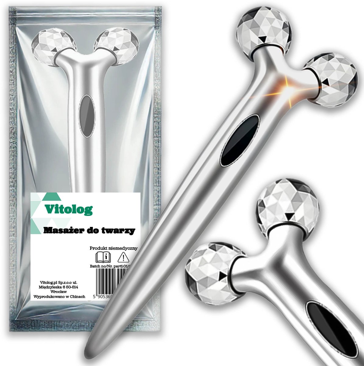 Vitolog Serie - 3D Gezichtsmassager - Lifting - Anti-Aging - Ergonomische Handgreep