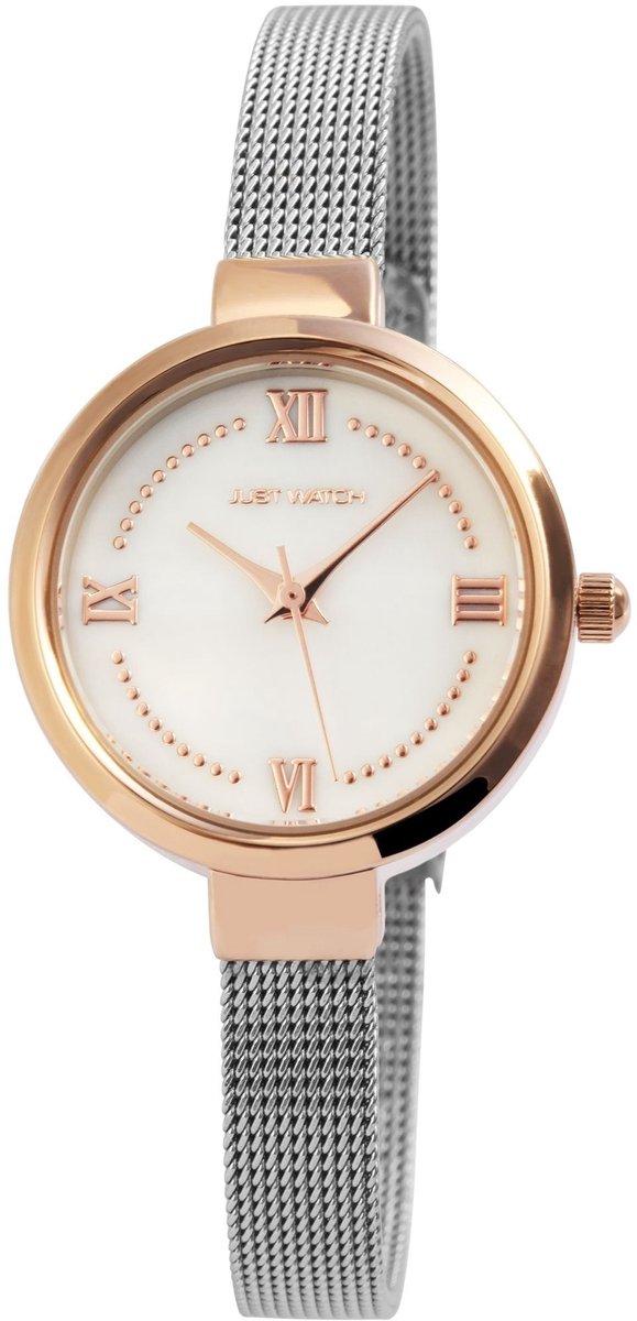 JUST WATCH dameshorloge roestvrij staal Hallie met roestvrijstalen band, 3 ATM, inclusief geschenkdoos