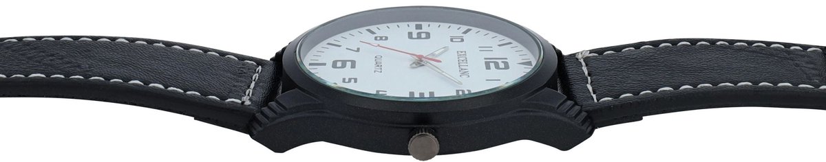 EXCELLANC Herenhorloge van imitatieleer 2900245 Excellanc herenhorloge met imitatieleren band
