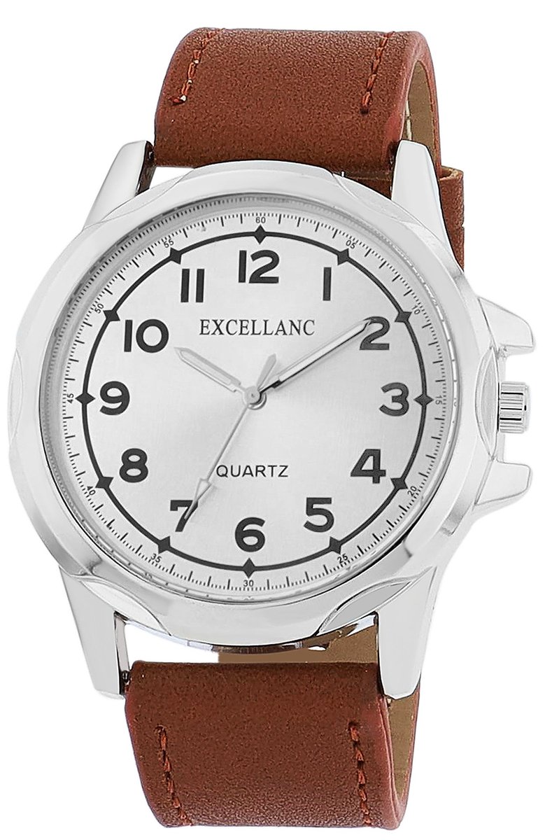 EXCELLANC Herenhorloge van imitatieleer 2900247 Excellanc herenhorloge, imitatieleren band, diverse