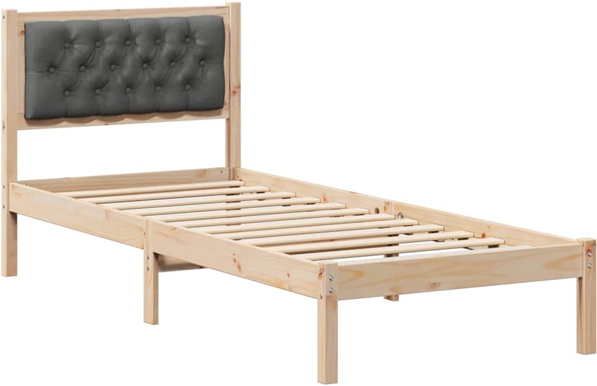 vidaXL Bedframe - Donkergrijs - 80 - x - 200 - cm - Massief - grenenhout