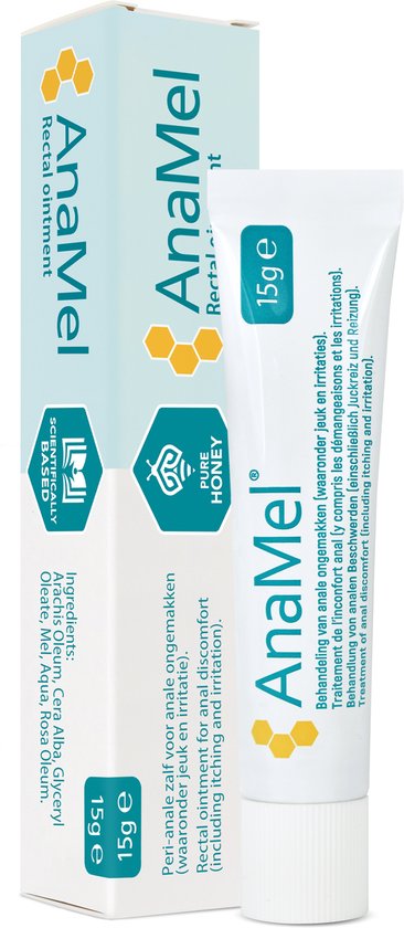 AnaMel Honingzalf - bij anale ongemakken zoals aambeien-smetplekken-luieruitslag-anaal eczeemzalf- anale jeuk en kloofjes
