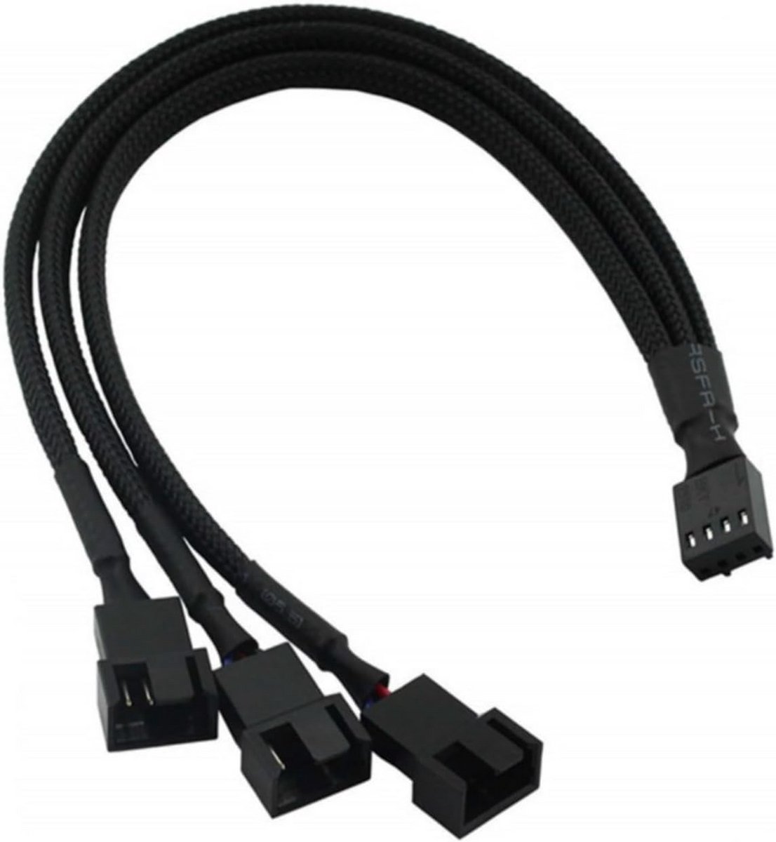 4-Pin PWM PC Ventilator Splitter Kabel - 1 naar 3 Adapter voor CPU Koeling - Zwart 27 cm
