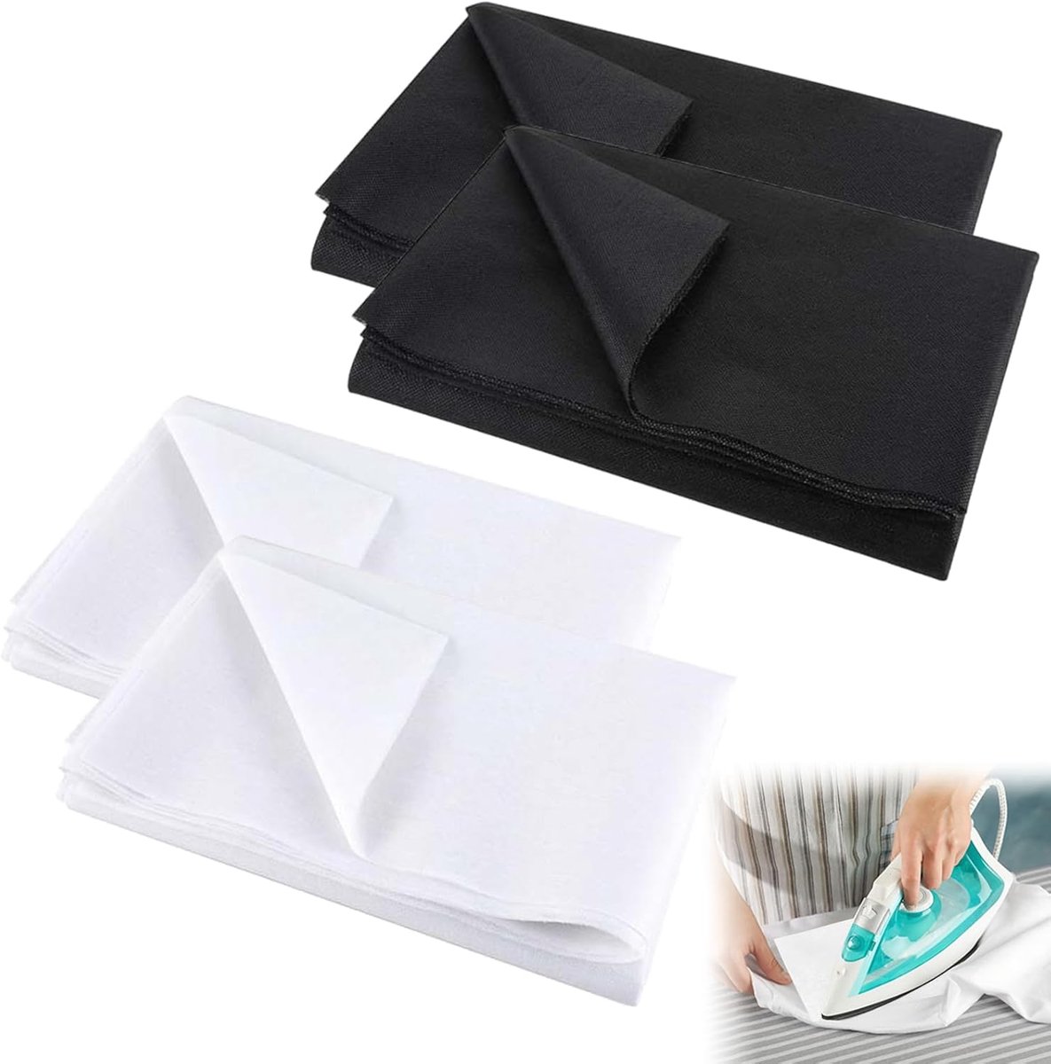 Strijkvlies Set - Naai Vliesstof - Kleding Versterken - Zwart Wit Pakket - 200x100cm Per Stuk