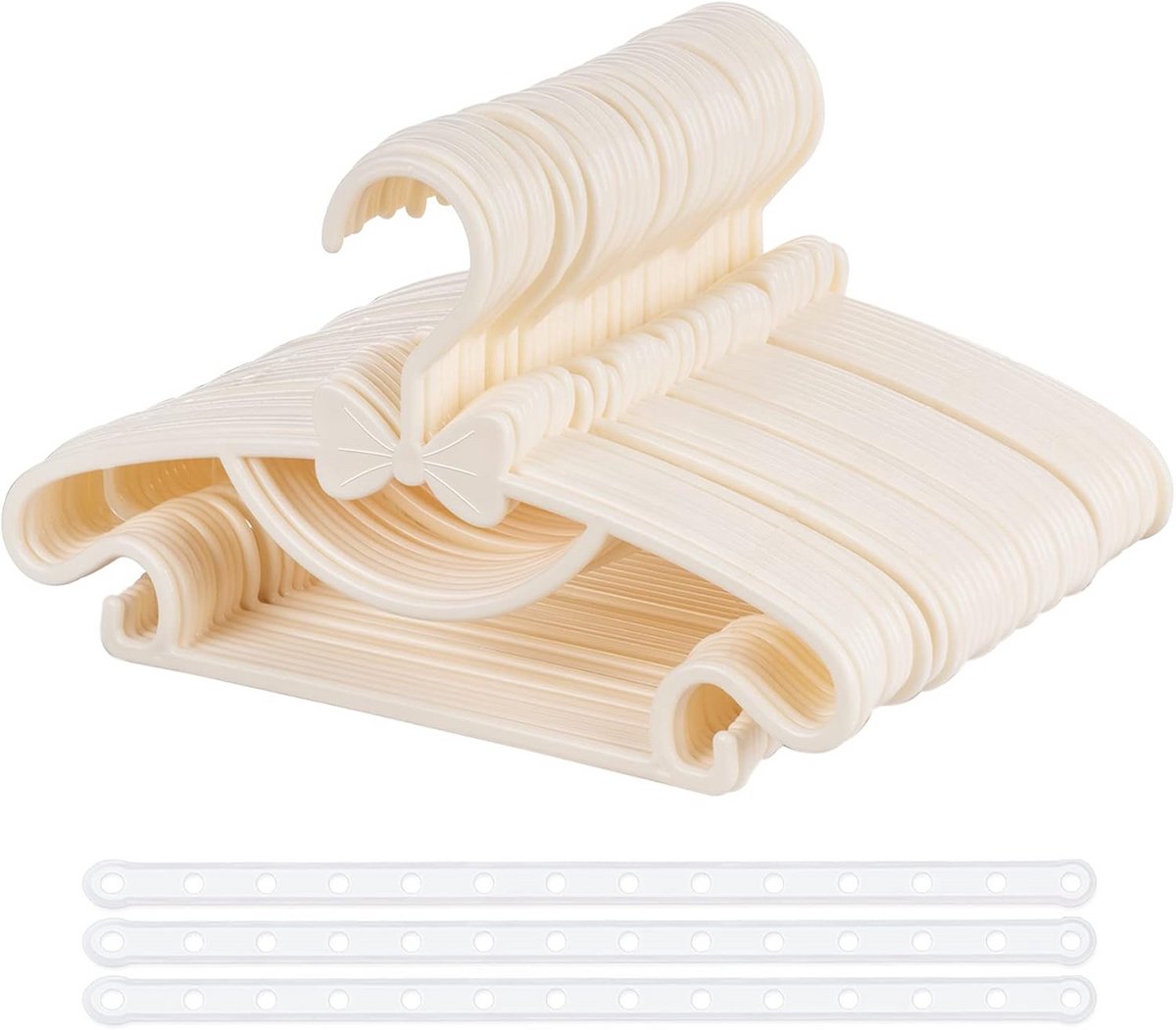 Babykleerhangers 40 Stuks Beige Antislip Ruimtebesparend 29,5 cm