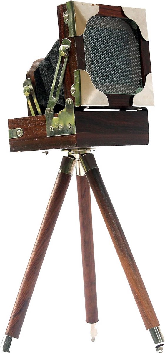 Decoratieve Vintage Camera Replica op Houten Statief