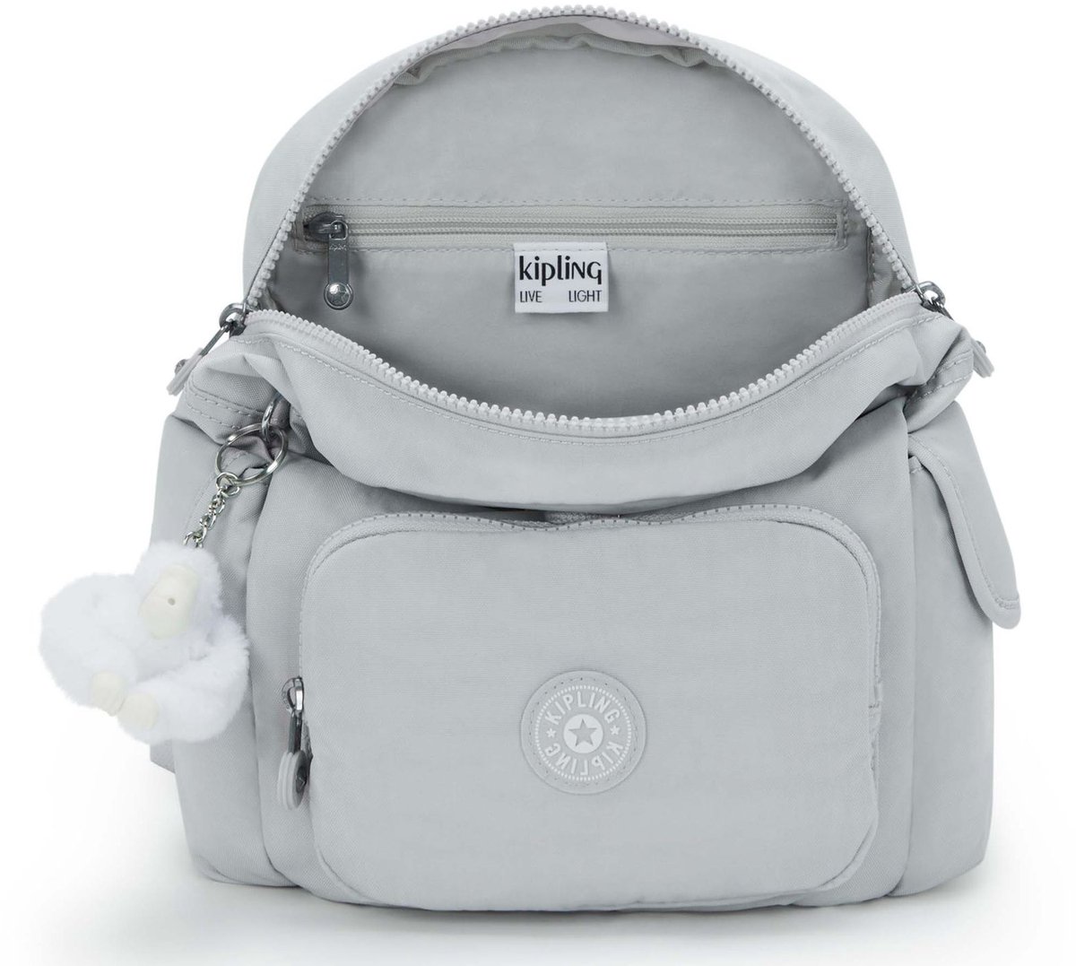 kipling vrijetijdsrugzak rugzak Basic City Pack Mini Backpack Easy Grey Lichtgrijs – foto 3