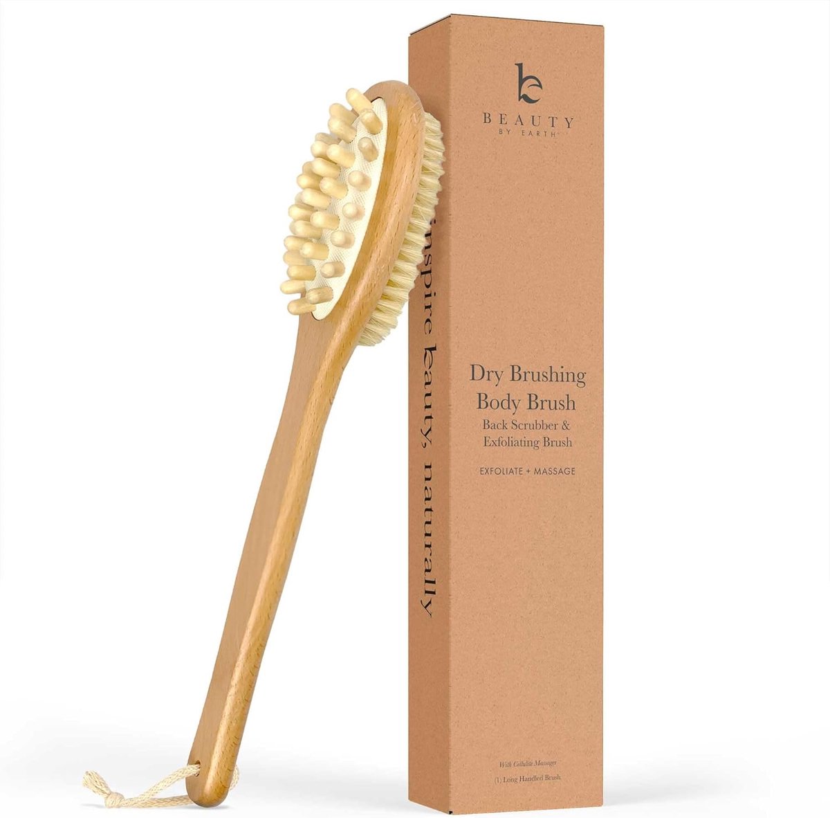 Lichaamsborstel met Lange Steel voor Droog Borstelen - Exfoliërend & Cellulitis Massage
