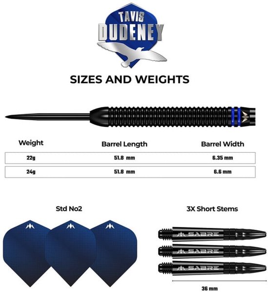 Mission Tavis Dudeney 90% - Dartpijlen van Mission — afbeelding 5