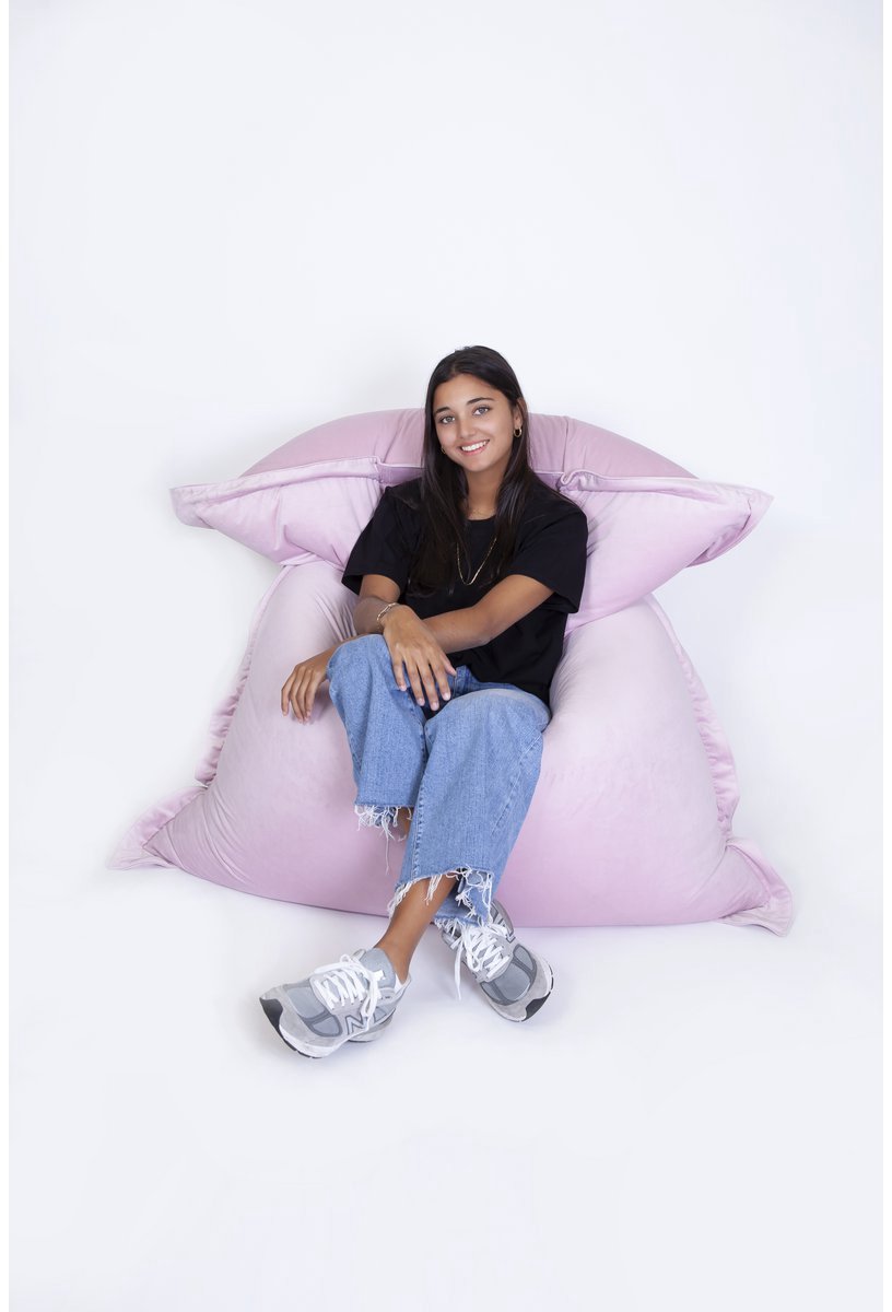 Sit On It ZINKAS VELVET Zitzak - Multifunctioneel - Lichtgewicht - Oud Roze - Modern en Duurzaam - Ruimtebesparend