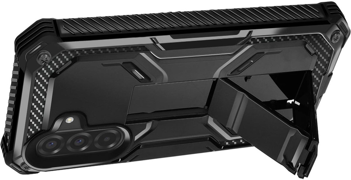 i-Blason, Hoesje Geschikt voor Samsung Galaxy A36 Model i-Blason Armorbox Versterkt met Standaard, Zwart
