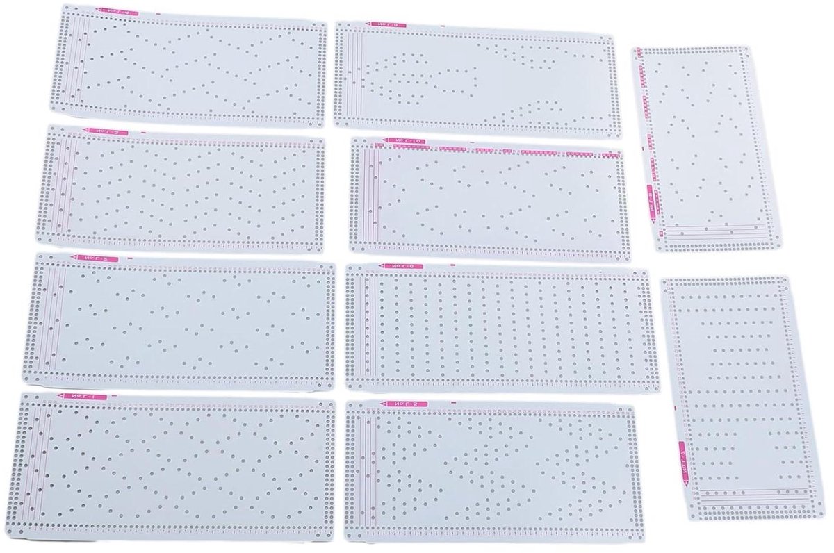 Bloemenkaarten Set Breimachine, 10 Stuks, Ponskaarten Zilverriet Steekwerk.