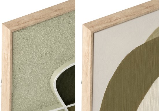 J-Line Tableau Géométrique - bois - multicolore - 2 pièces