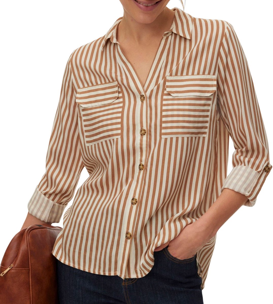 Vero Moda Bumpy New Woven LS Top Dames - Maat L