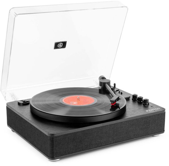 Fenton RP118B retro platenspeler met Bluetooth in /out en USB - Zwart