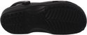 Semelle d'un sabot Crocs noir avec crampons et l'inscription "Crocs Boulder, Colorado."