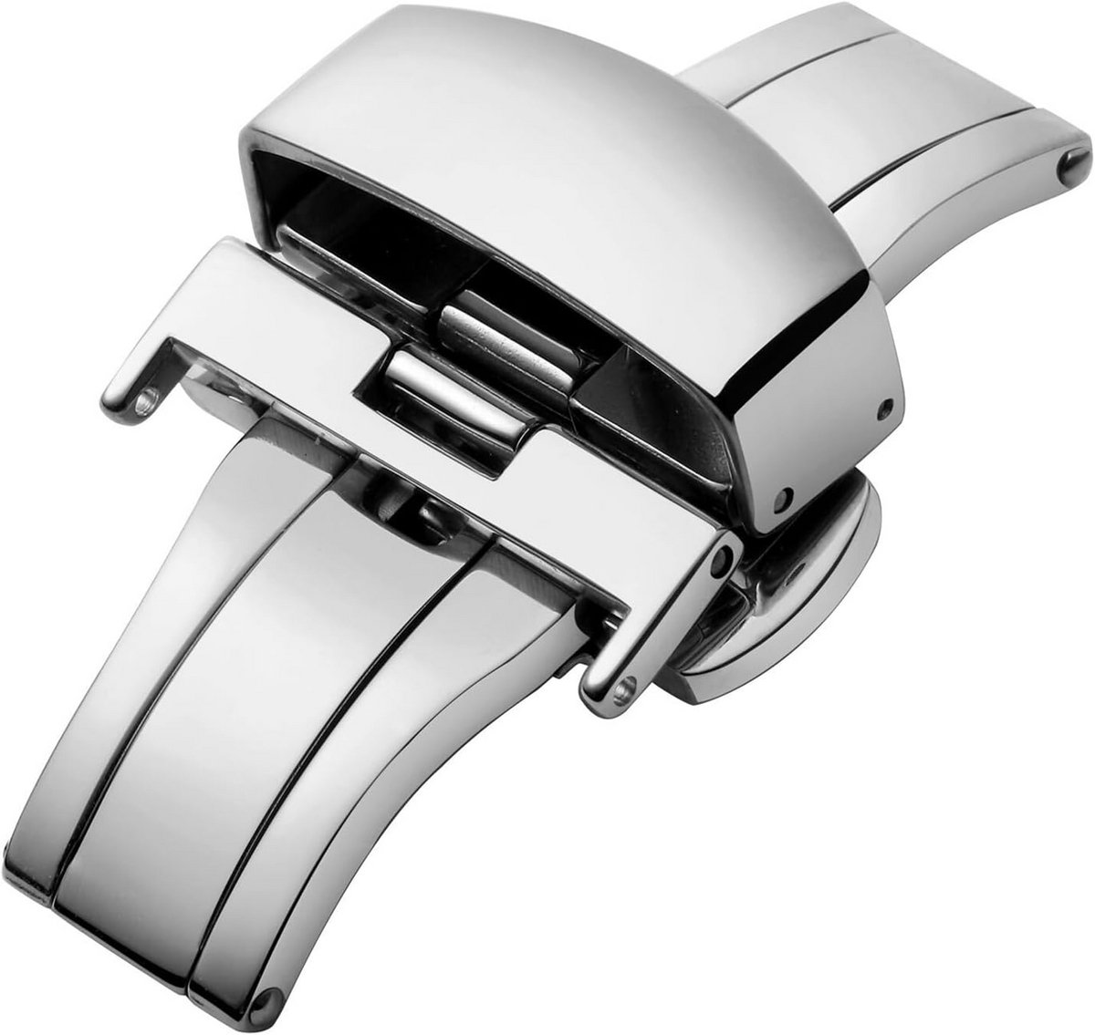 Vouwsluiting Horlogeband RVS - Universele Vervangende Gesp in Zilver, Zwart, Goud Roségoud (12-22mm)