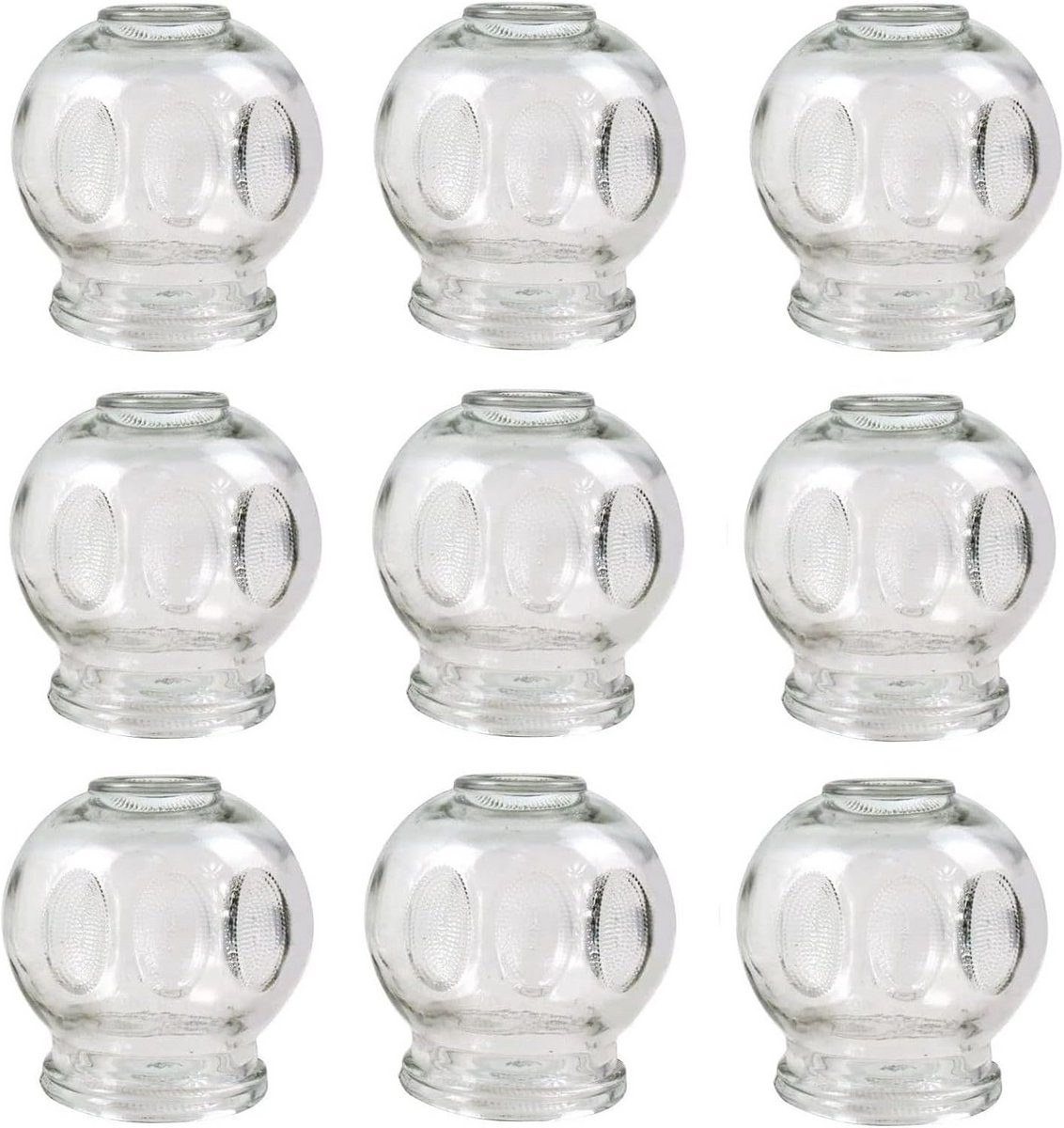 Set Glazen Cupping Cups voor Vacuüm Massage en Wellness (9 Stuks)