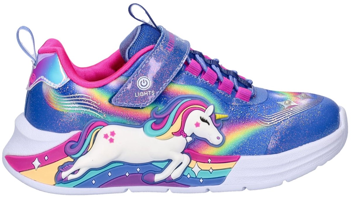 Skechers Unicorn Chaser meisjes sneakers - Blauw multi - Maat 24