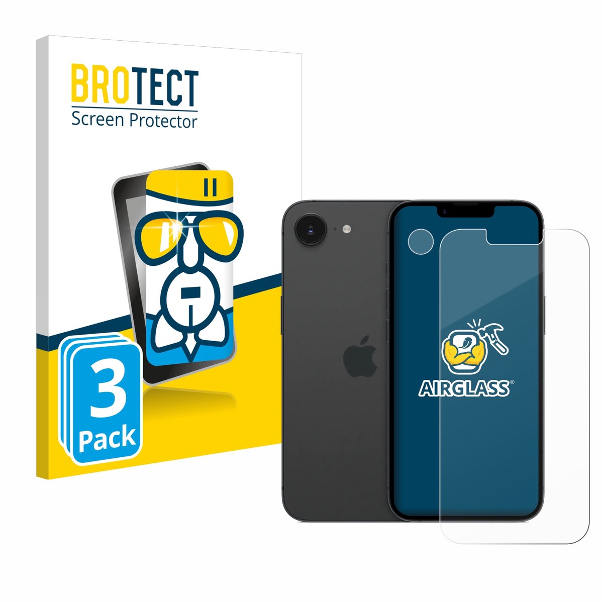 Screenprotector 3 Stuks voor Apple iPhone 16e / 17e Beschermglas transparant