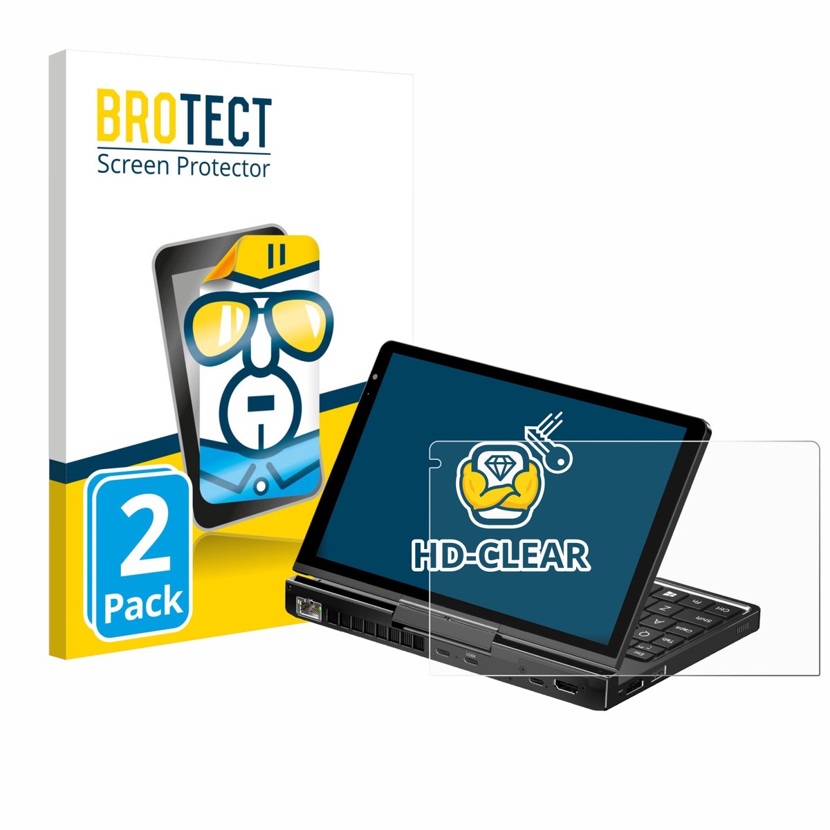 BROTECT - Screenprotector voor GPD Pocket 4 - Folie Beschermfolie transparant 2 Stuks