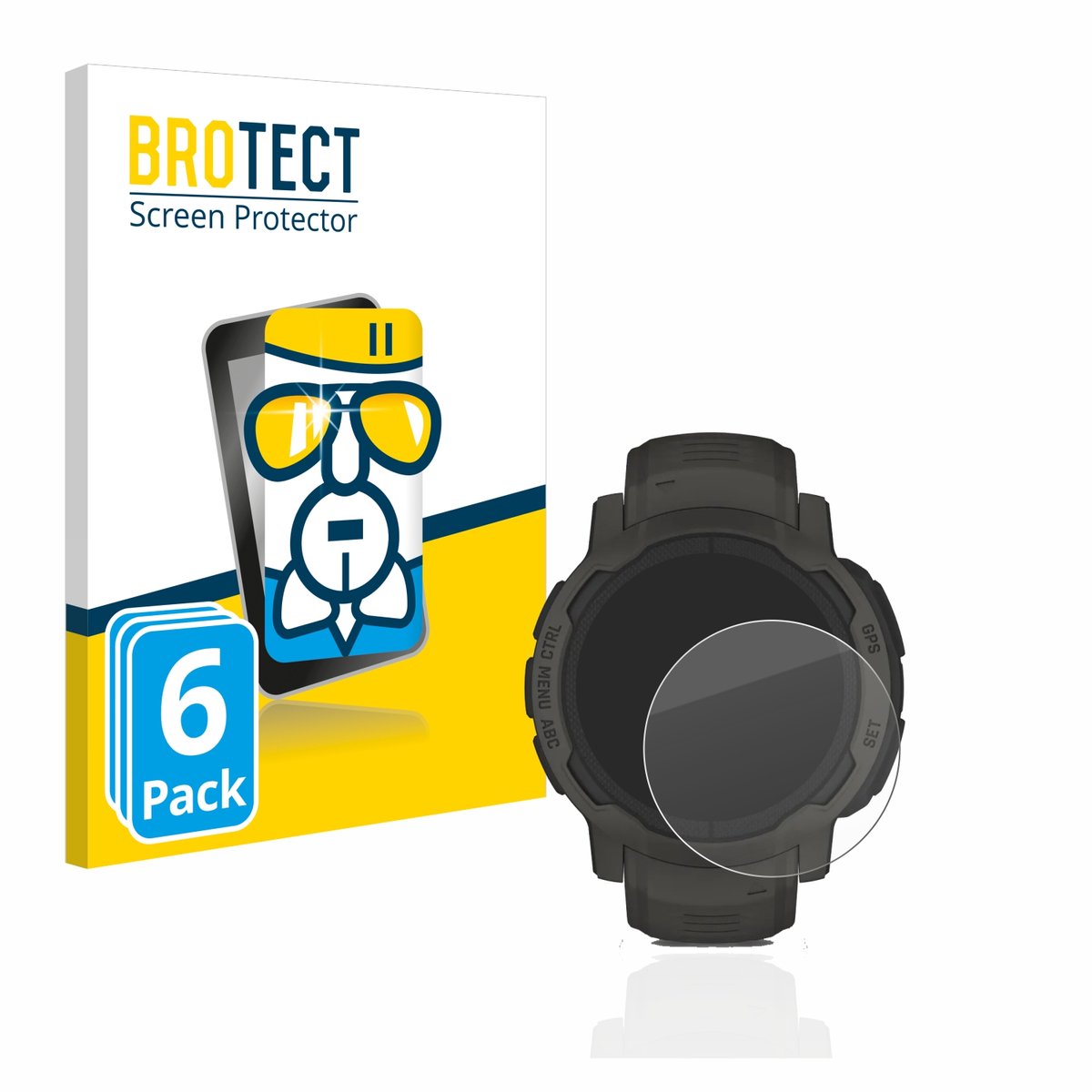 Screenprotector 6 Stuks voor Garmin Instinct 2 Solar Beschermglas transparant