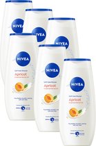 NIVEA Abrikoos & Abrikozenpitolie Soft Care Douchegel - Showergel - Vitamine C & E - Voordeelverpakking - 6x 250ml