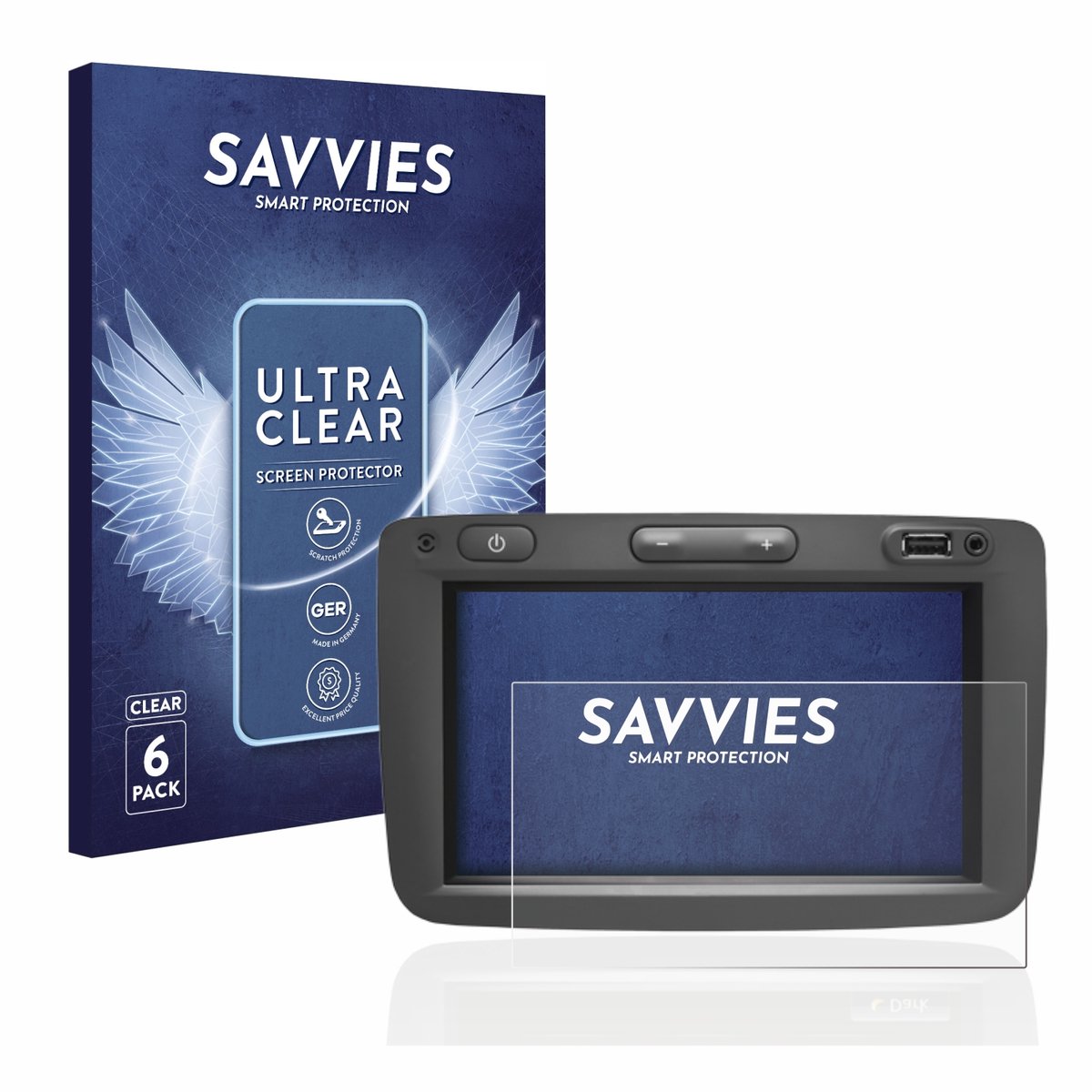 Savvies - Screenprotector voor Dacia Media Nav - Folie Beschermfolie transparant 6 Stuks