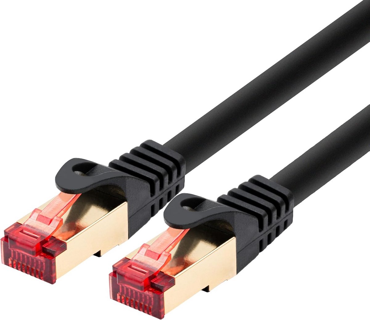 1 Meter Gigabit Ethernet LAN Netwerkkabel Zwart - Dubbel Afgeschermd
