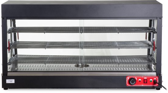 HCB® - Professionele Horeca Warmhoudvitrine - 230V - RVS / INOX - 48x120x65 cm (DxBxH) - 20 kg - 8470 — afbeelding 5